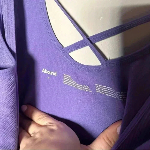 NWOT ABOUND Nordstrom ultraviolet ribbed cross back bralette M - Picture 4 of 5